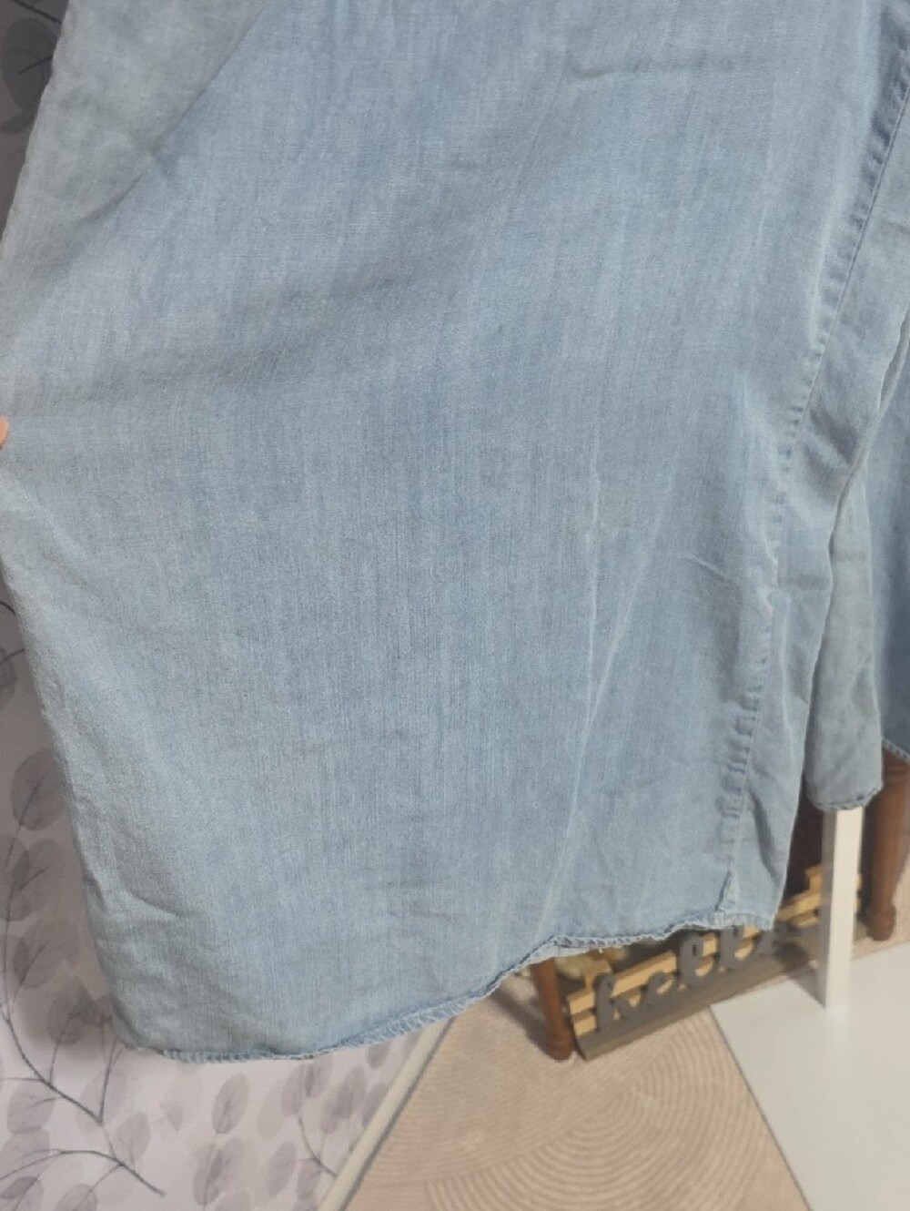 The Coastal Denim High-Waist Wide Leg Pants in Light Blue - Picture 7 of 10